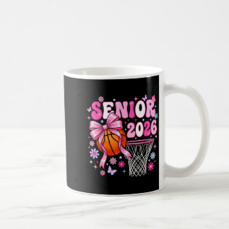 Senior 2026 class of 2026 basketball coquette bow coffee mug