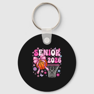 Senior 2026 class of 2026 basketball coquette bow keychain