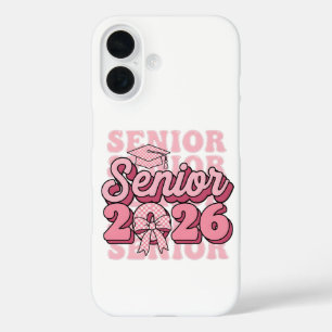 Senior 2026 Class of 2026 Coquette Pink Bow Gradua iPhone 16 Case