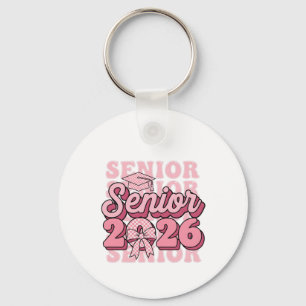 Senior 2026 Class of 2026 Coquette Pink Bow Gradua Keychain