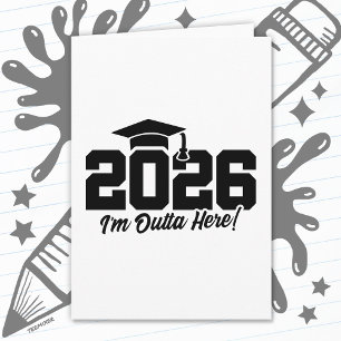 Senior 2026 Class of 2026 Graduation Outta Here Card