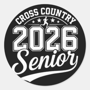 Senior 2026 Cross Country Team Mom Xc High School Classic Round Sticker
