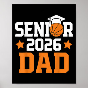 Senior 2026 Dad Basketball Lover Porud Father Grad Poster