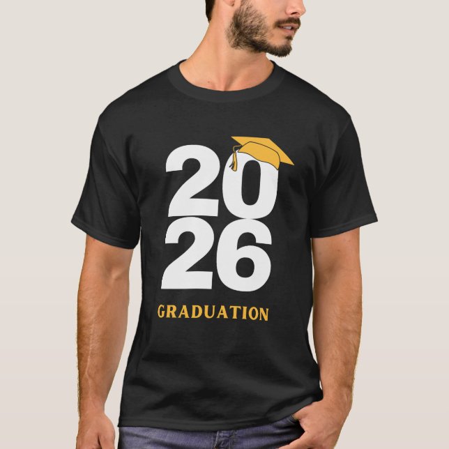Senior 2026 Distressed Number Design Class of 2026 T-Shirt (Front)