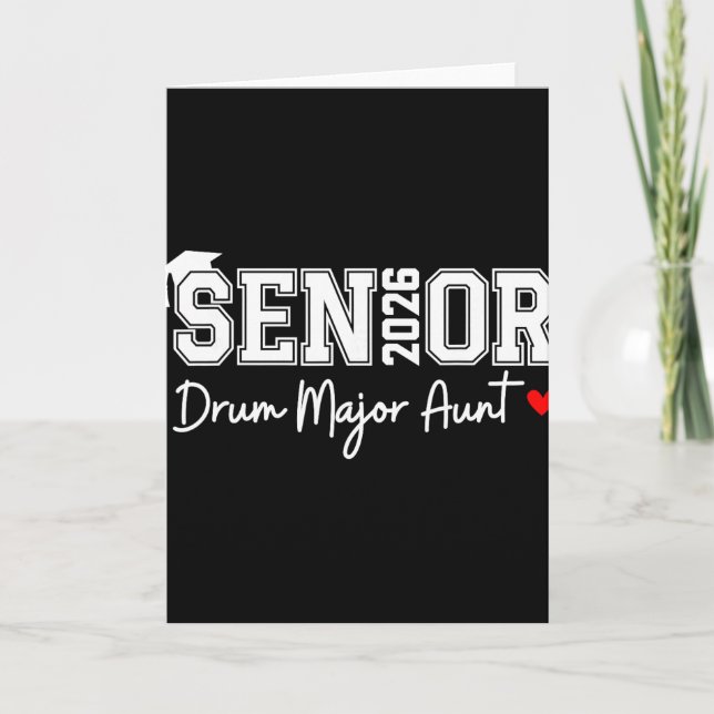 Senior 2026 Drum Major Aunt Marching Graduation Gr Card (Front)
