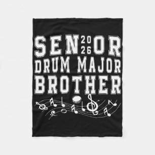 Senior 2026 Drum Major Brother Graduation Graduate Fleece Blanket