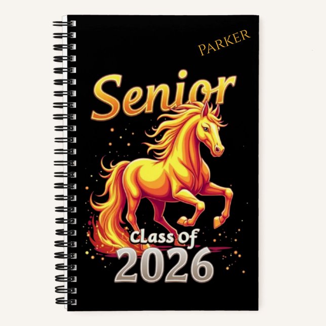 Senior 2026 Fire Horse Chinese Zodiac Personalized Notebook (Front)