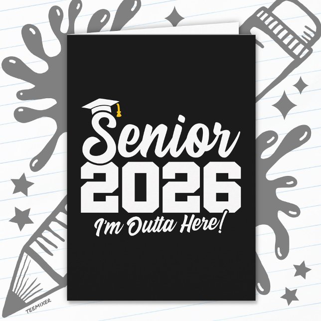 Senior 2026 Funny Graduation Quote Typography Card (Creator Uploaded)