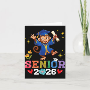 Senior 2026 Graduation Monkey Class of 2026 Card