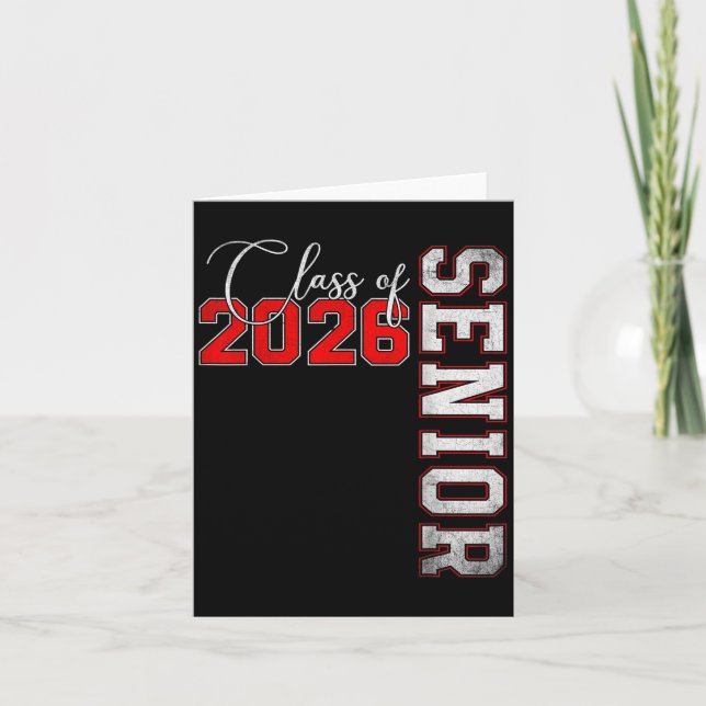 Senior 2026 Graduation My Last First Day Of Cl Of  Card (Front)