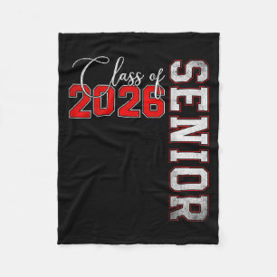 Senior 2026 Graduation My Last First Day Of Cl Of  Fleece Blanket
