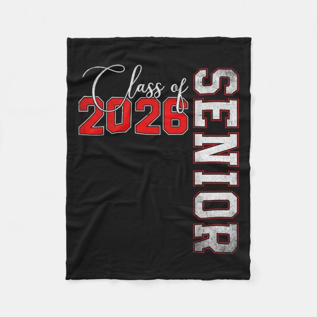 Senior 2026 Graduation My Last First Day Of Cl Of  Fleece Blanket (Front)