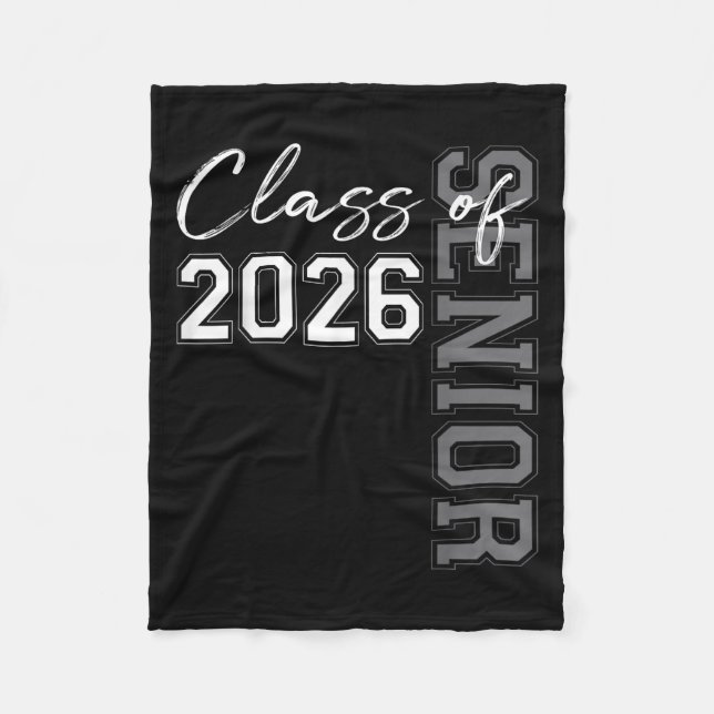 Senior 2026 Graduation My Last First Day Of Cl Of  Fleece Blanket (Front)