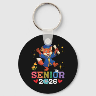 Senior 2026 Graduation Red Fox Cl Of 26 Scholar Gr Keychain