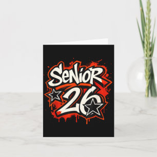 Senior 2026 Graffiti Drip Style Graduation Graphic Card