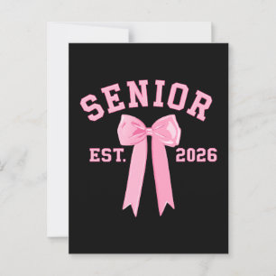 Senior 2026 Pink Bow Postcard