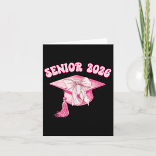 Senior 2026 Pink Coquette Bow Cap Cl Of 2026 Gradu Card