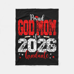 Senior 2026 Proud God Mom Illustration Fleece Blanket