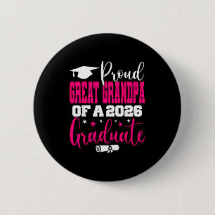 Senior 2026 Proud Great Grandpa Artwork 2 Inch Round Button