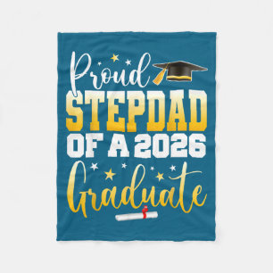 Senior 2026 Proud Stepdad Class Artwork Fleece Blanket
