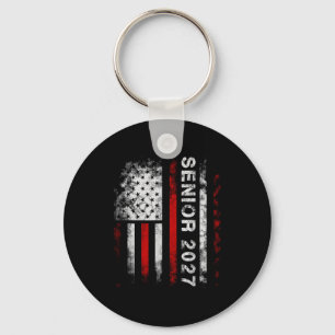 Senior 2027 american flag shirt usa graduation keychain