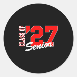 Senior 2027 class of 2027 seniors graduation 2027 classic round sticker
