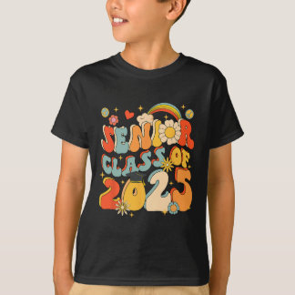 Senior 25 Cl Of 2025 Graduation School Retro Groov T-Shirt