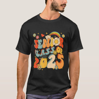 Senior 25 Cl Of 2025 Graduation School Retro Groov T-Shirt