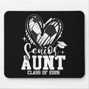 Senior Aunt Cl Of 2026 Soccer Graduation Heart Mouse Pad