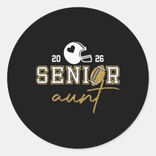 Senior Aunt Graduation Football Cl Of 2026 Family Classic Round Sticker