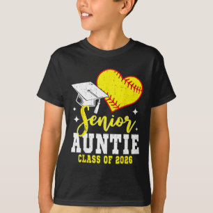 Senior Auntie Cl Of 2026 Softball Graduation T-Shirt