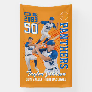 Senior Baseball Player Custom Photo Sports Banner