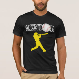 Senior Baseball Player with Yellow Silhouette T-Shirt