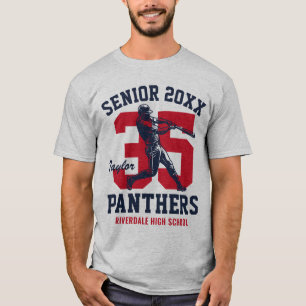 Senior Baseball Team Custom Colour Sports Game Day T-Shirt