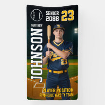 Senior Baseball Team Player Custom Portrait Photo