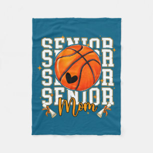 Senior Basketball Mom 2026 Funny Illustration Fleece Blanket