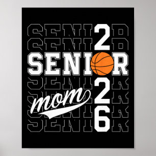 Senior Basketball Mom Cl Of 2026 Funny Graduation  Poster
