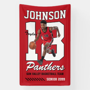 Senior Basketball Team Photo Jersey Number Sports Banner