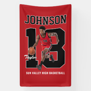 Senior Basketball Team Player Number Photo Sports Banner