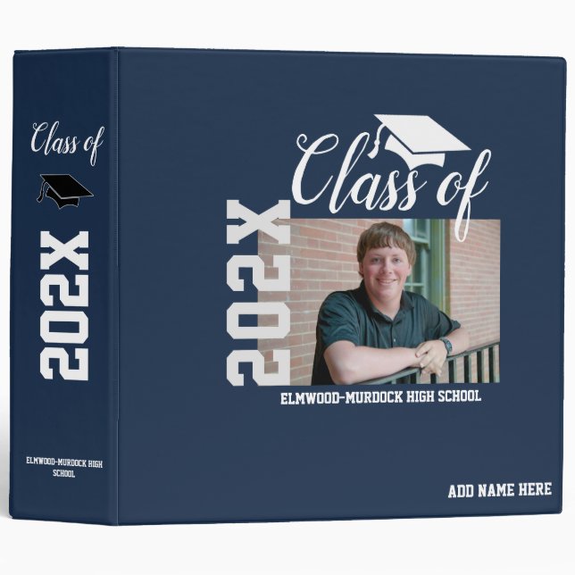 Senior Boy Photo Customize Graduation Scrapbooking Binder (Front/Spine)