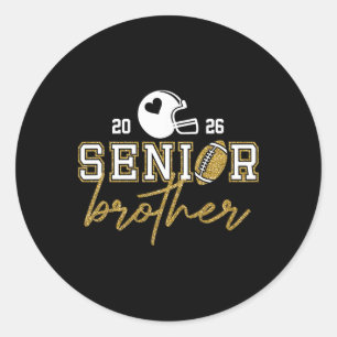 Senior Brother Graduation Football Cl Of 2026 Fami Classic Round Sticker