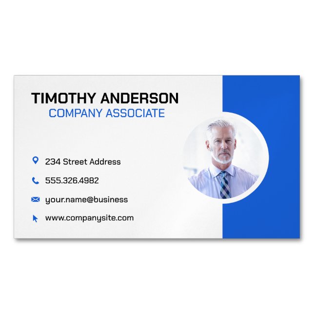 Senior Business Man | Company Magnetic Business Card (Front)