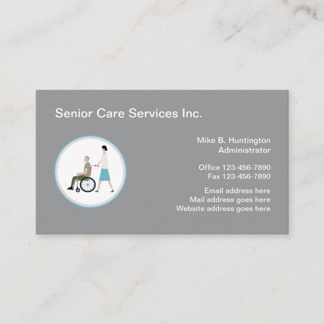 Senior Care Services Medical Logo Template Business Card (Front)