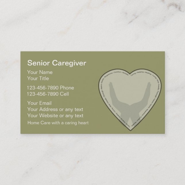Senior Caregiver Business Cards (Front)