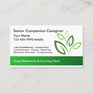 Senior Caregiver Business Cards