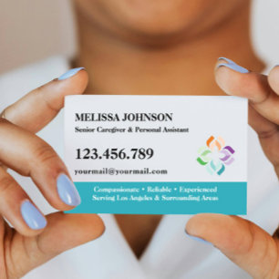 Senior Caregiver Elderly & Personal Care LOTUS Business Card