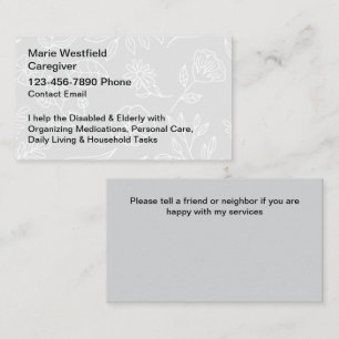 Senior Caretaker Simple Cartes de visite