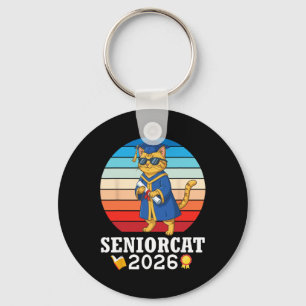Senior Cat 2026 Cl Of School Graduation Day With D Keychain