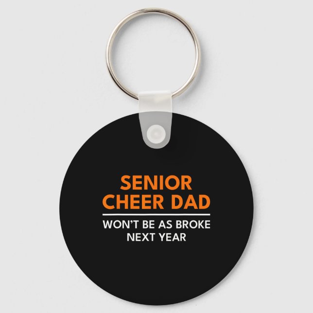 Senior Cheer Dad Orange Cheerleading  Keychain (Front)