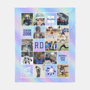 Senior Cheer Team Custom Photo Iridescent Fleece Blanket